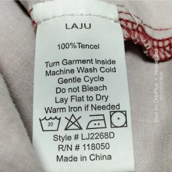 LAJU size Medium Sleeveless Tank Dress Red Washed pockets - Picture 3 of 8